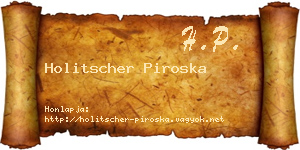 Holitscher Piroska névjegykártya